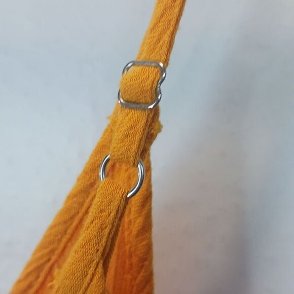 Forever 21 deep yellow spaghetti strap V neck cropped wide leg jumpsuit ( small) - Picture 8 of 8